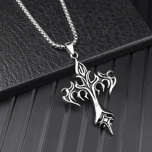 Heavy Gothic Style Cross Necklace
