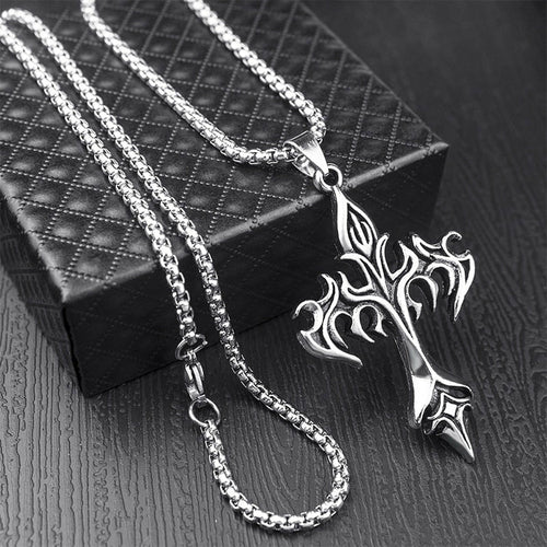 Heavy Gothic Style Cross Necklace