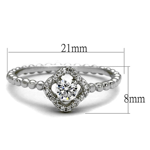Rhodium 925 Real Sterling Silver Ring