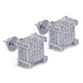 Mens Shiny Stud Earrings (Gold Silver Real Zircon Diamond)